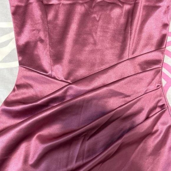Windsor Mauve Wrapped In Stylish Satin Mini Dress - Picture 2 of 6